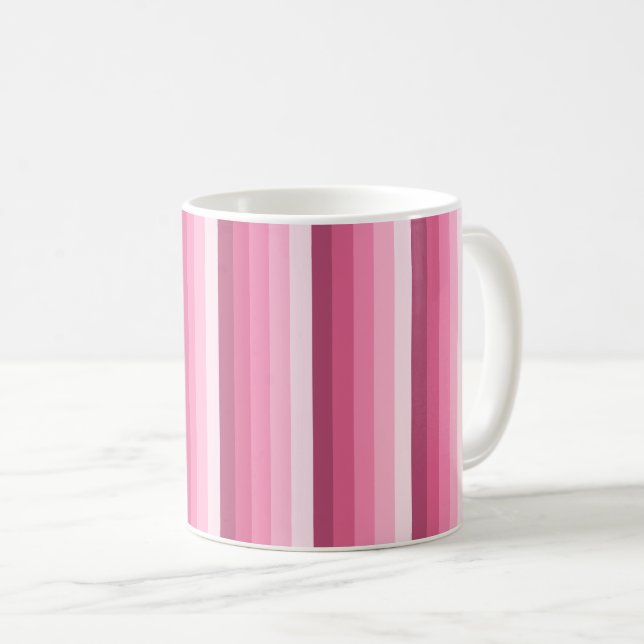 Mug Rayures d'ombre rose (Devant droit)