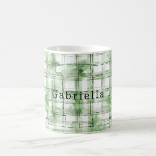 Mug Rayures écossaises vertes blanches