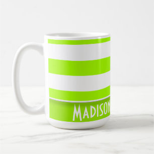 Mug Rayures électriques de vert de chaux ;