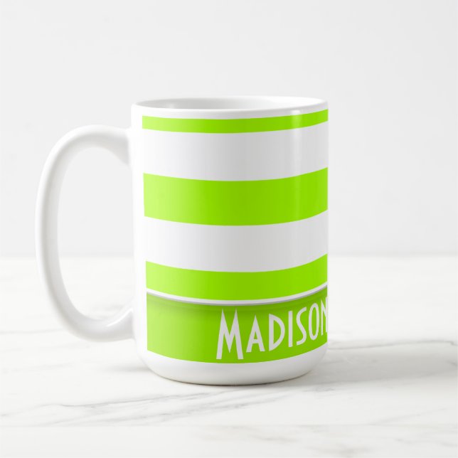 Mug Rayures électriques de vert de chaux ; (Gauche)