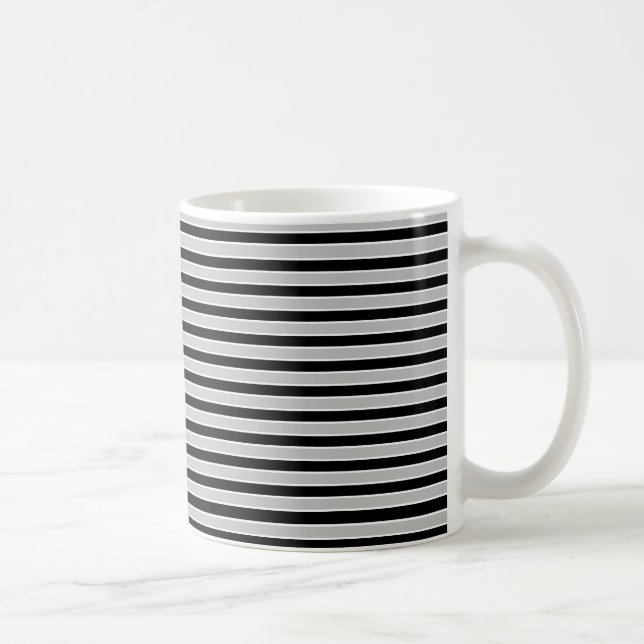 Mug Rayures grises et noires et blanches (Droite)