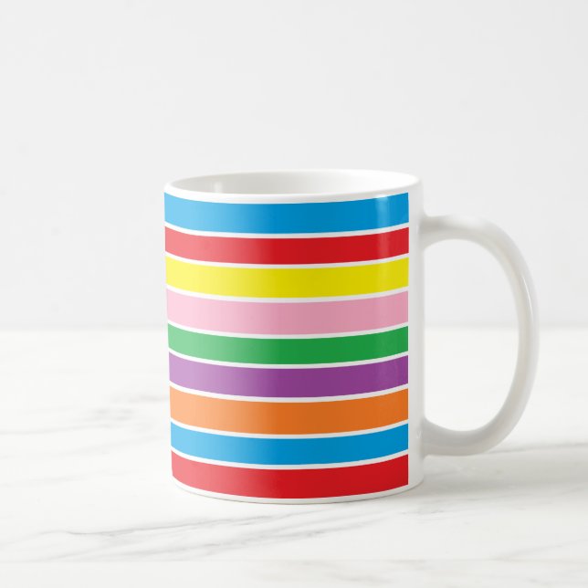 Mug Rayures horizontales arc-en-ciel (Droite)