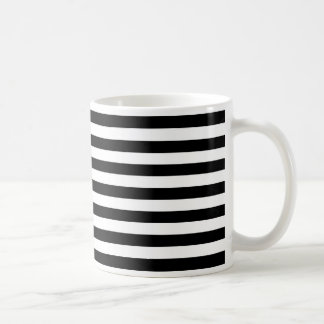 Mug Rayures horizontales larges noires et blanches à