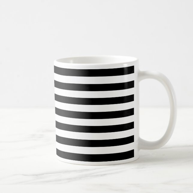 Mug Rayures horizontales larges noires et blanches à (Droite)