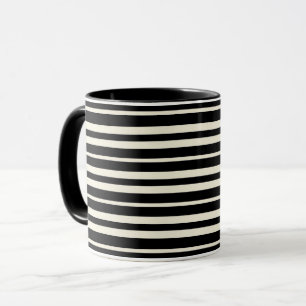 Mug Rayures horizontales minimalistes noir et blanc