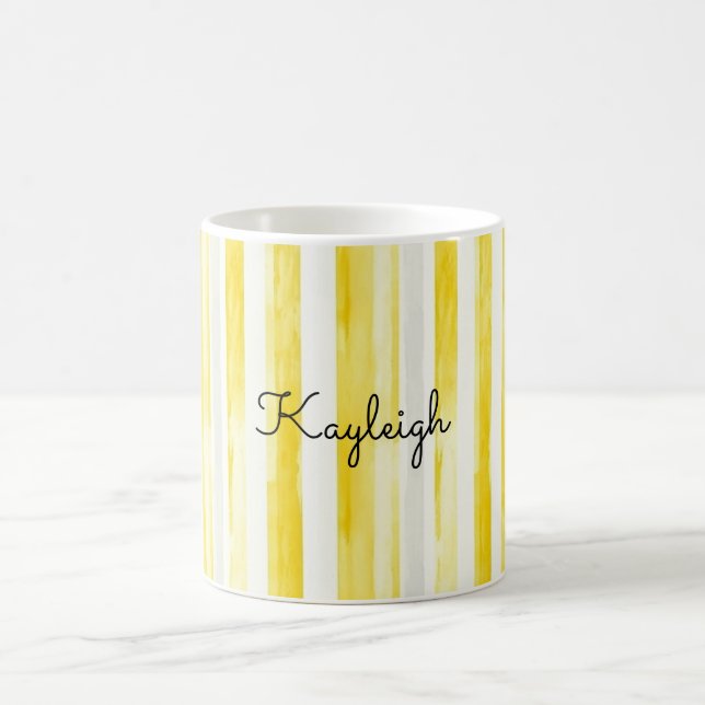 Mug Rayures Jaune Citron  (Centre)