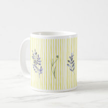Rayures jaunes avec fleurs sauvages à l'aquarelle