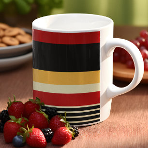 Mug Rayures jaunes, noires et rouges