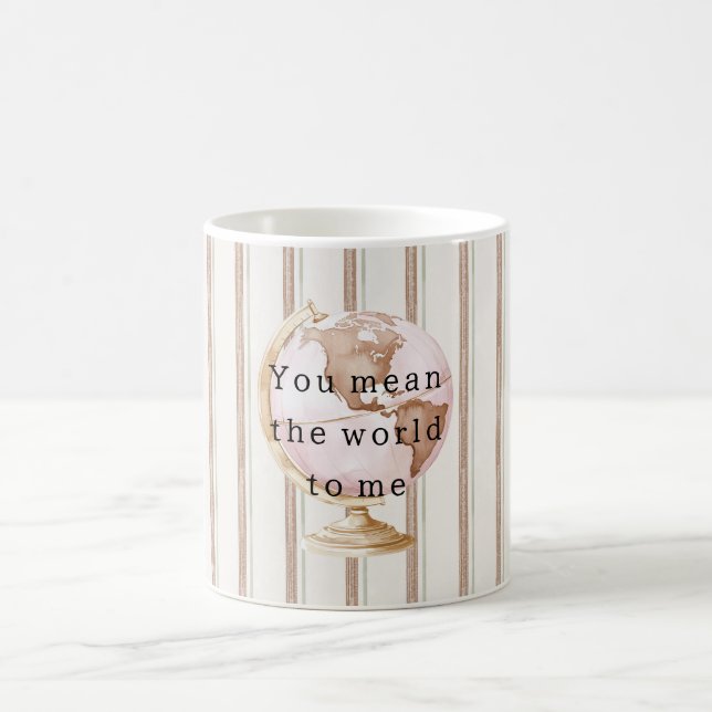 Mug Rayures Marron Globe Tu Signifies Tout Pour Moi (Centre)