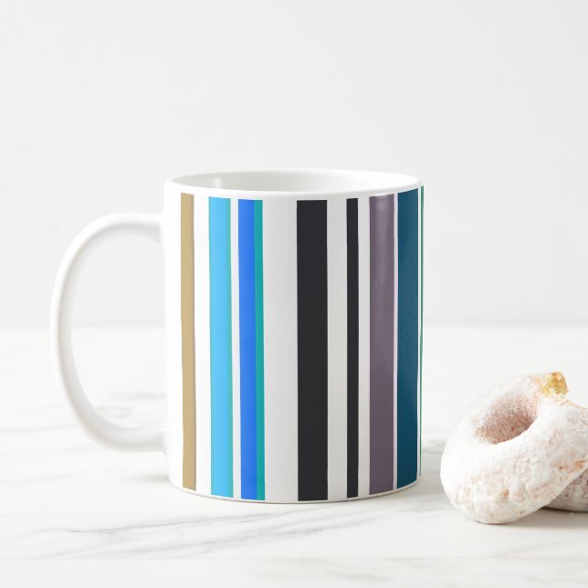 Mug Rayures Modernes Branchées (Avec donut)
