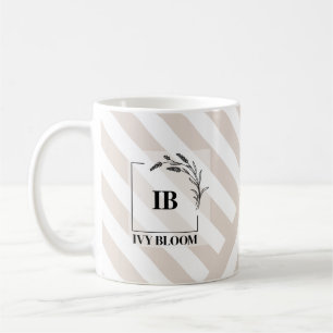 Mug Rayures Monogram Beige Ivoire