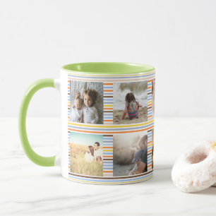 Mug Rayures multicolores d'amusement et photo faite
