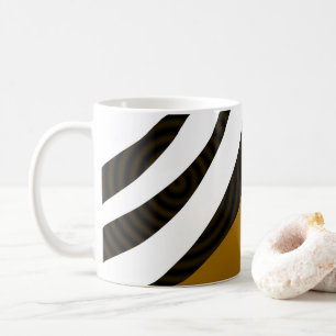Mug Rayures Noir Marron Blanc