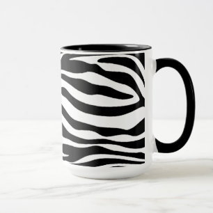 Mug Rayures noires et blanches de zèbre ; Tableau