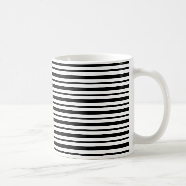 Mug Rayures noires et blanches épaisses et minces (Droite)