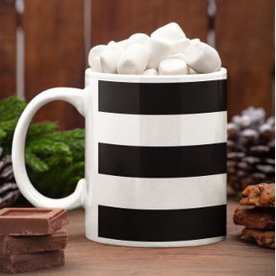 Mug Rayures noires et blanches horizontales