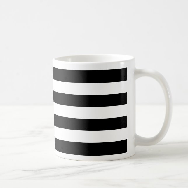 Mug Rayures noires et blanches simples et grasses (Droite)