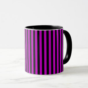 Mug Rayures noires roses en motif sans couture