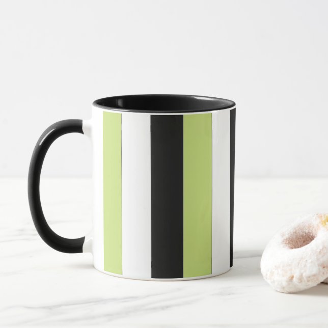 Mug Rayures noires vertes (Avec donut)