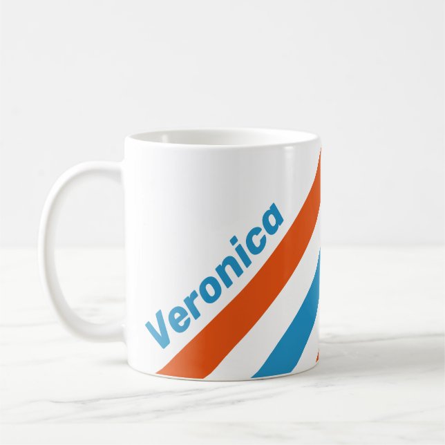 Mug Rayures Nostalgiques d'Été avec Nom (Gauche)