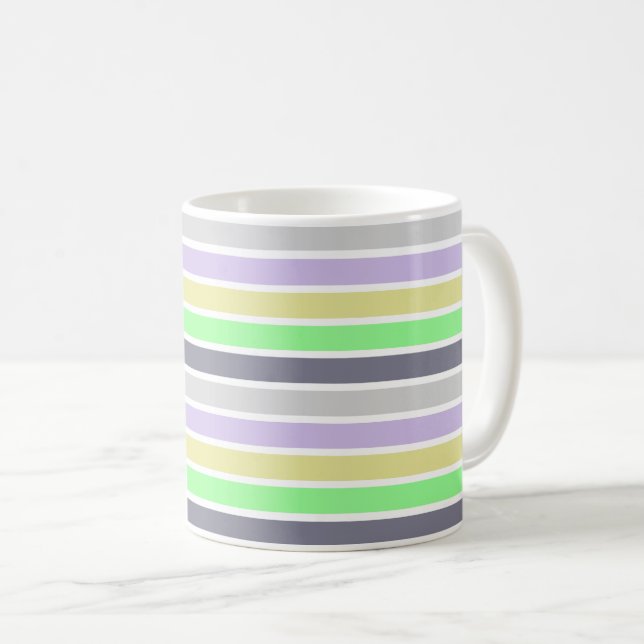 Mug Rayures pastel et blanc (Devant droit)