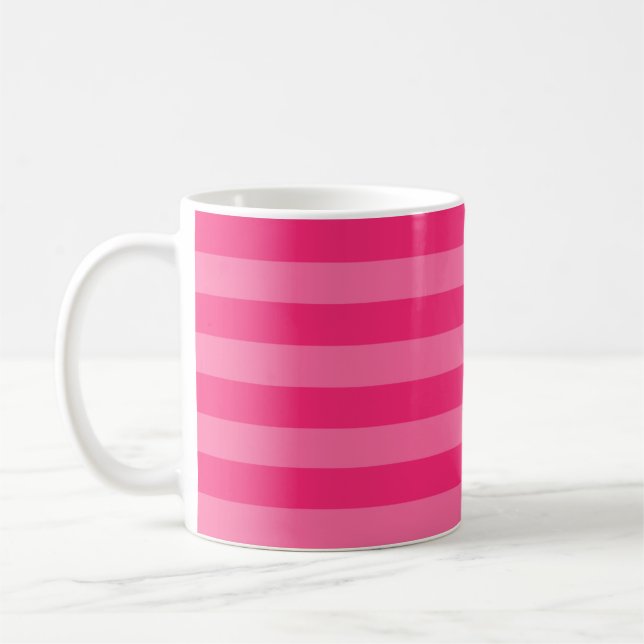 Mug Rayures rose pâle et rose chaud (Gauche)