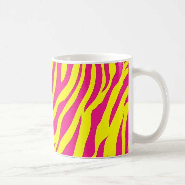 Mug Rayures sauvages jaunes de zèbre de poster de (Droite)