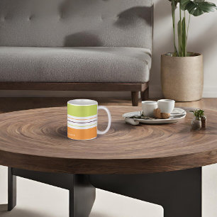 Mug Rayures vertes et orange automnales