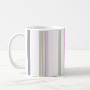 Mug Rayures verticales grises et roses.