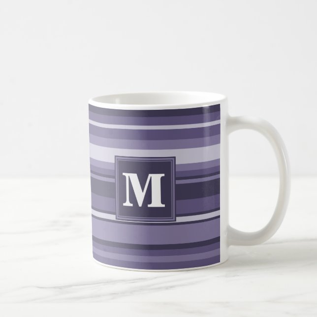 Mug Rayures violettes de cuir monogramme (Droite)