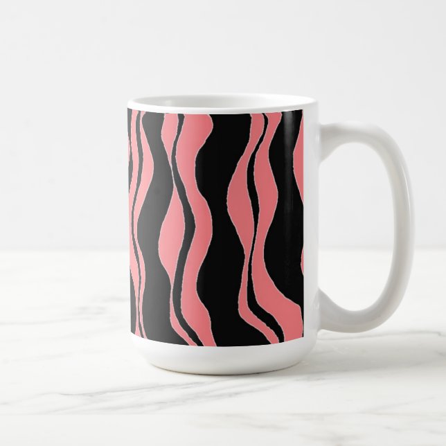 Mug Rayures zèbre noir et rose (Droite)