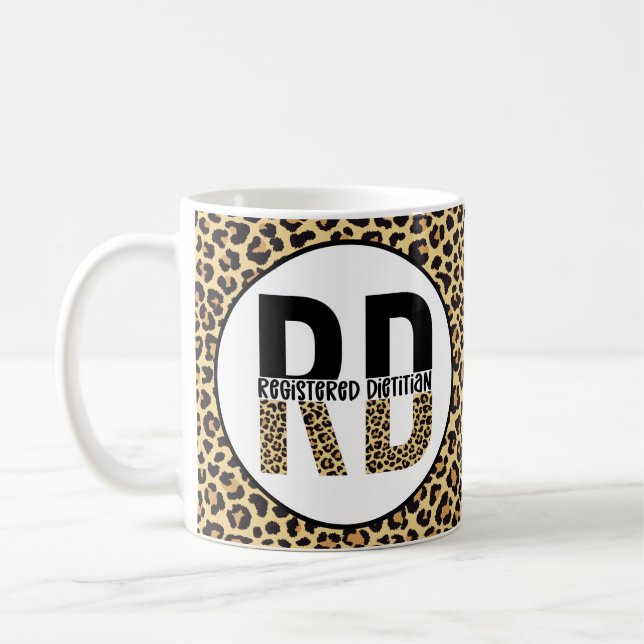 Mug RD Enregistré Diététiste Cheetah Imprimer Cadeaux  (Gauche)