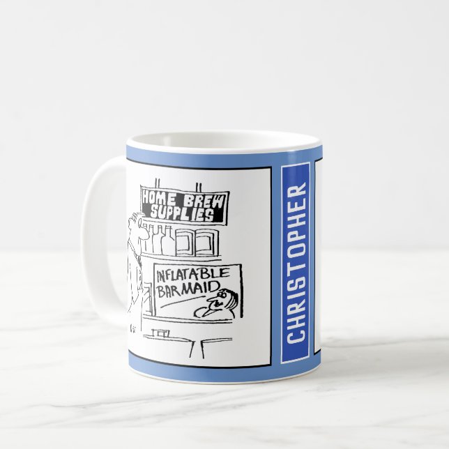 Mug Real Ale Home Brassage Cartoon. (Devant gauche)