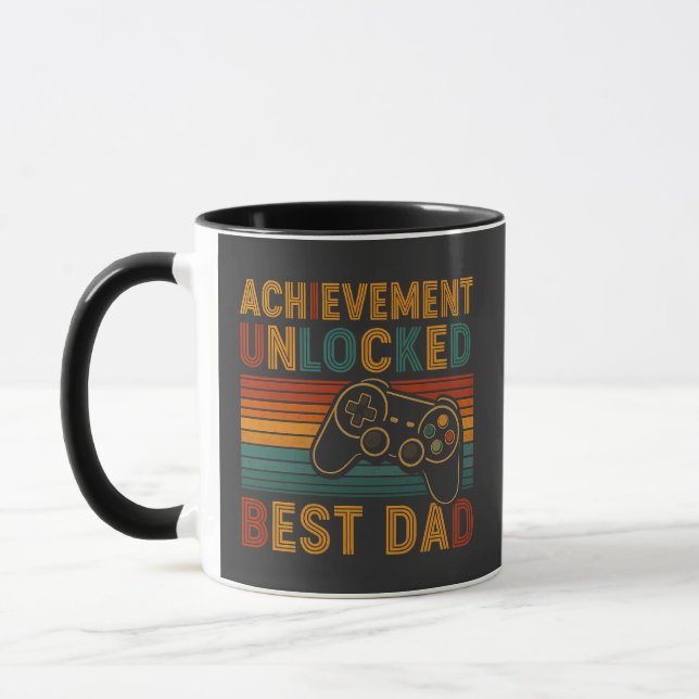 Mug Réalisation déverrouillée meilleur papa (Gauche)