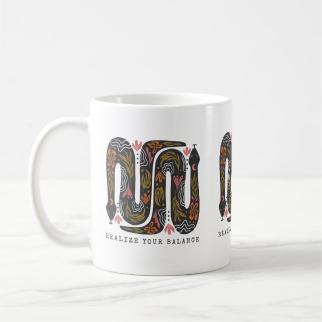 Mug Réalisez Votre Équilibre Serpents Floraux (Gauche)