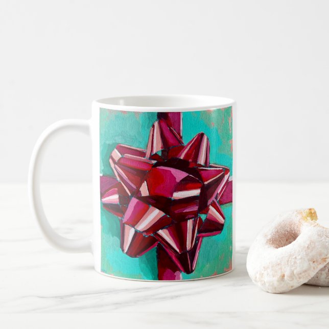 Mug Realistic Bow Painting - Holiday Decor (Avec donut)