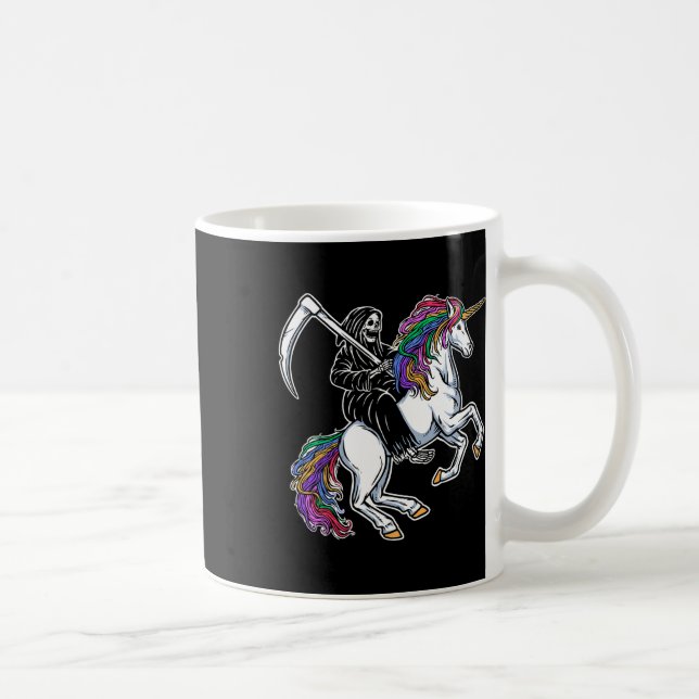 Mug Reaper équitation Unicorn arc en ciel Squelette Ha (Droite)