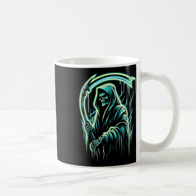 Mug Reaper Squelette Cool Halloween Métal lourd M (Droite)