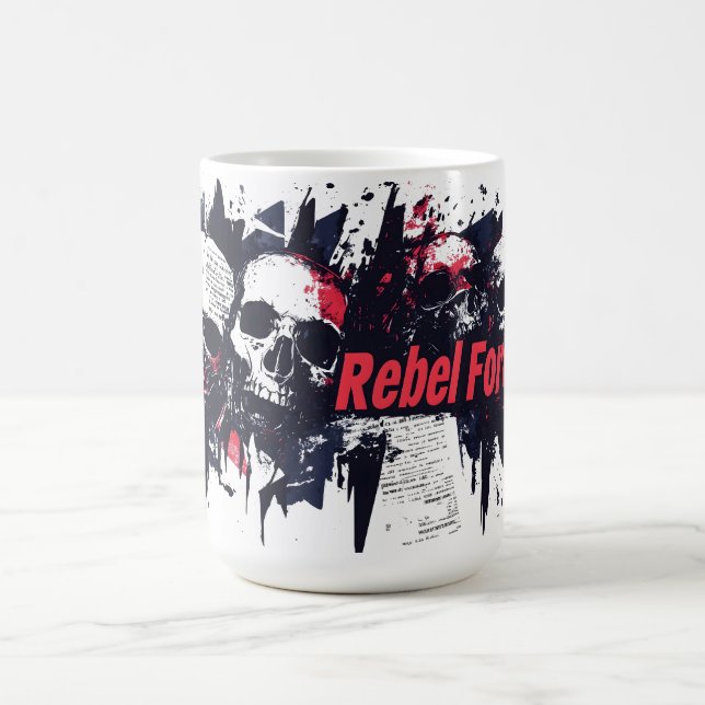 Mug "Rebel Forever" - Edgy Skull Design graphique (Centre)