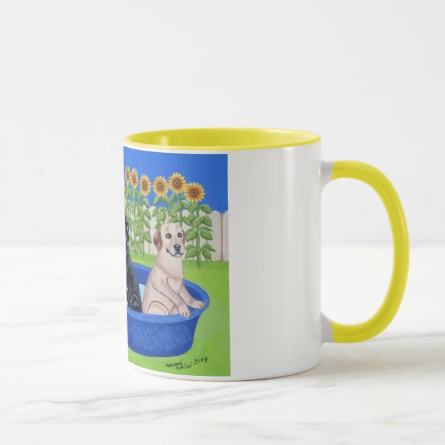 Mug Réception au bord de la piscine drôle Labradors (Droite)