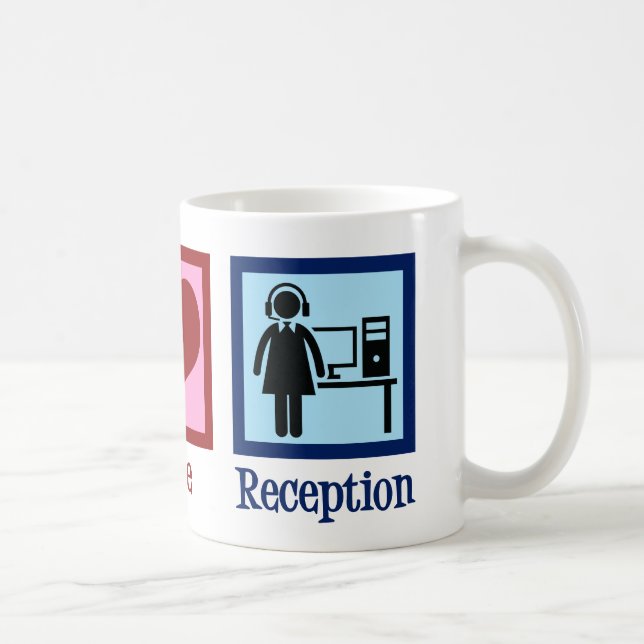 Mug Réception d'amour de paix gentille réceptionniste (Droite)