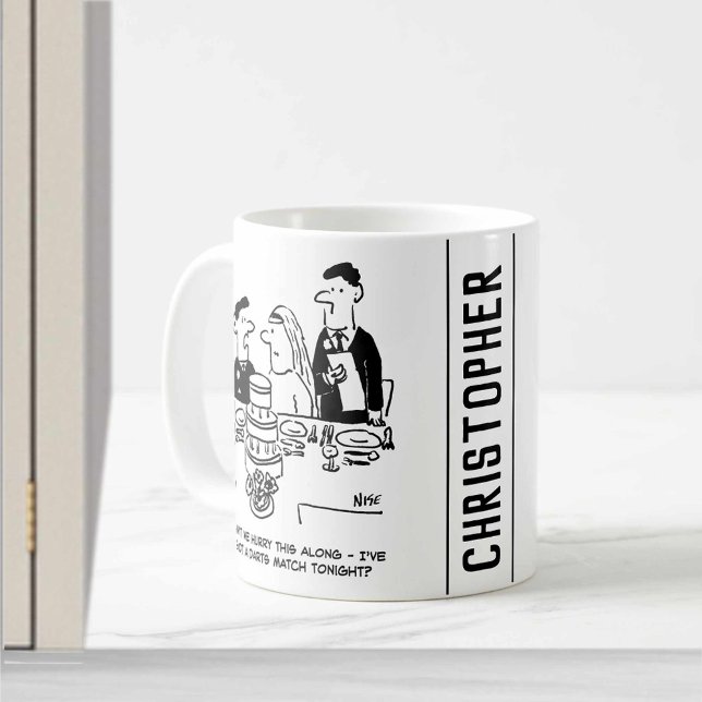 Mug Réception de mariage Le marié a un match de fléche (Créateur téléchargé)