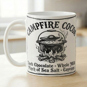 Mug Recette de cacao chaud de feu de camp art vintage