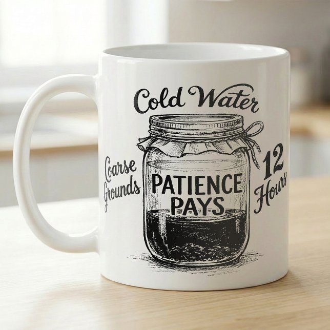 Mug Recette de café froid Patience récompensée (Créateur téléchargé)