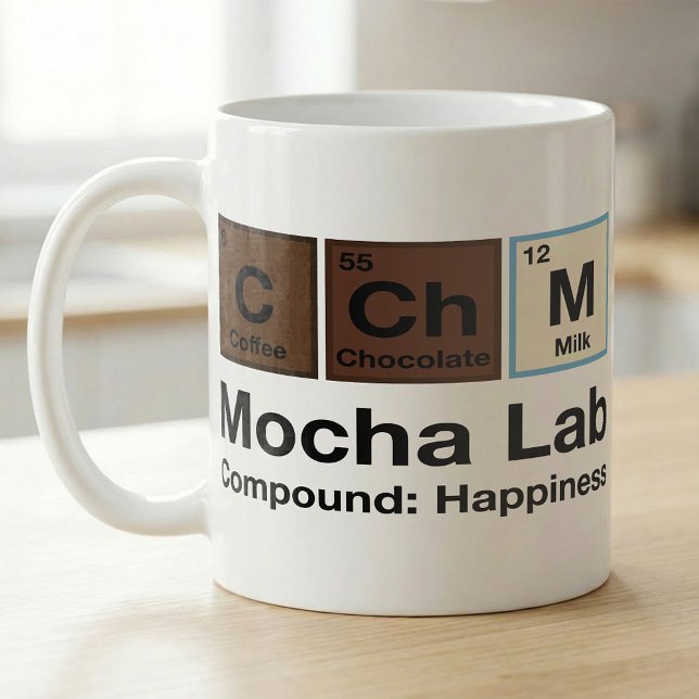 Mug Recette de café humour mocha formule (Créateur téléchargé)
