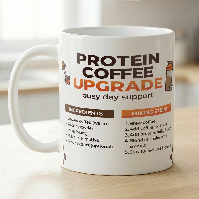 Mug Recette de café protéiné Guide rapide du matin (Créateur téléchargé)