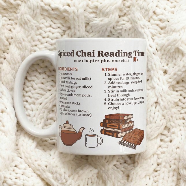 Mug Recette de Chai Épicé pour le Rituel de Lecture (Créateur téléchargé)