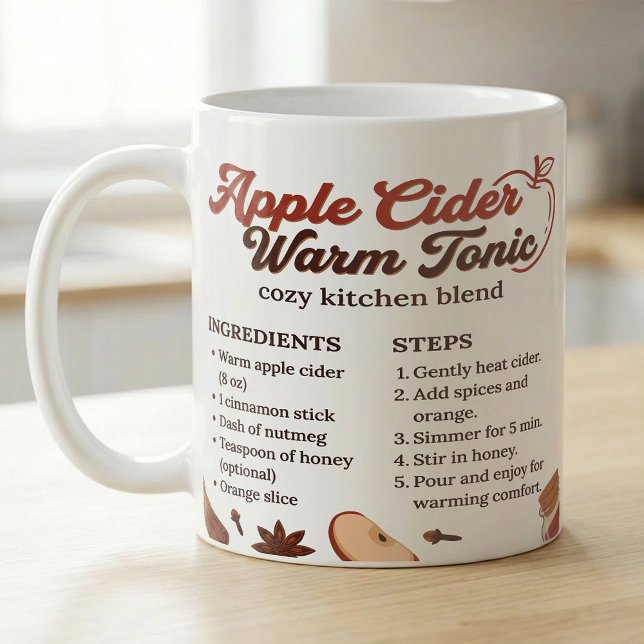 Mug Recette de cidre chaud aux pommes Cuisine d'automn (Créateur téléchargé)