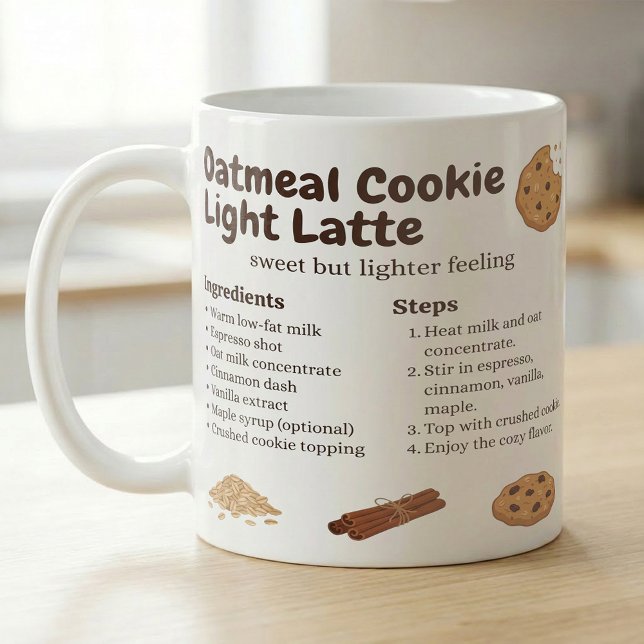Mug Recette de Latte au Cookie d'Avoine Sucré (Créateur téléchargé)