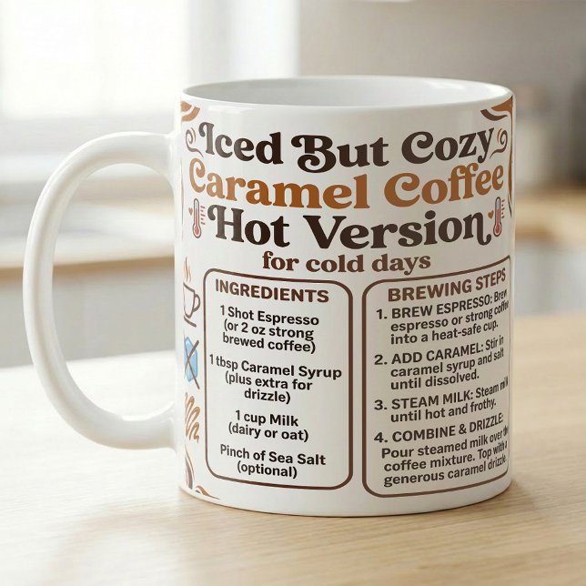 Mug Recette de Latte Caramel Chaud Cozy (Créateur téléchargé)